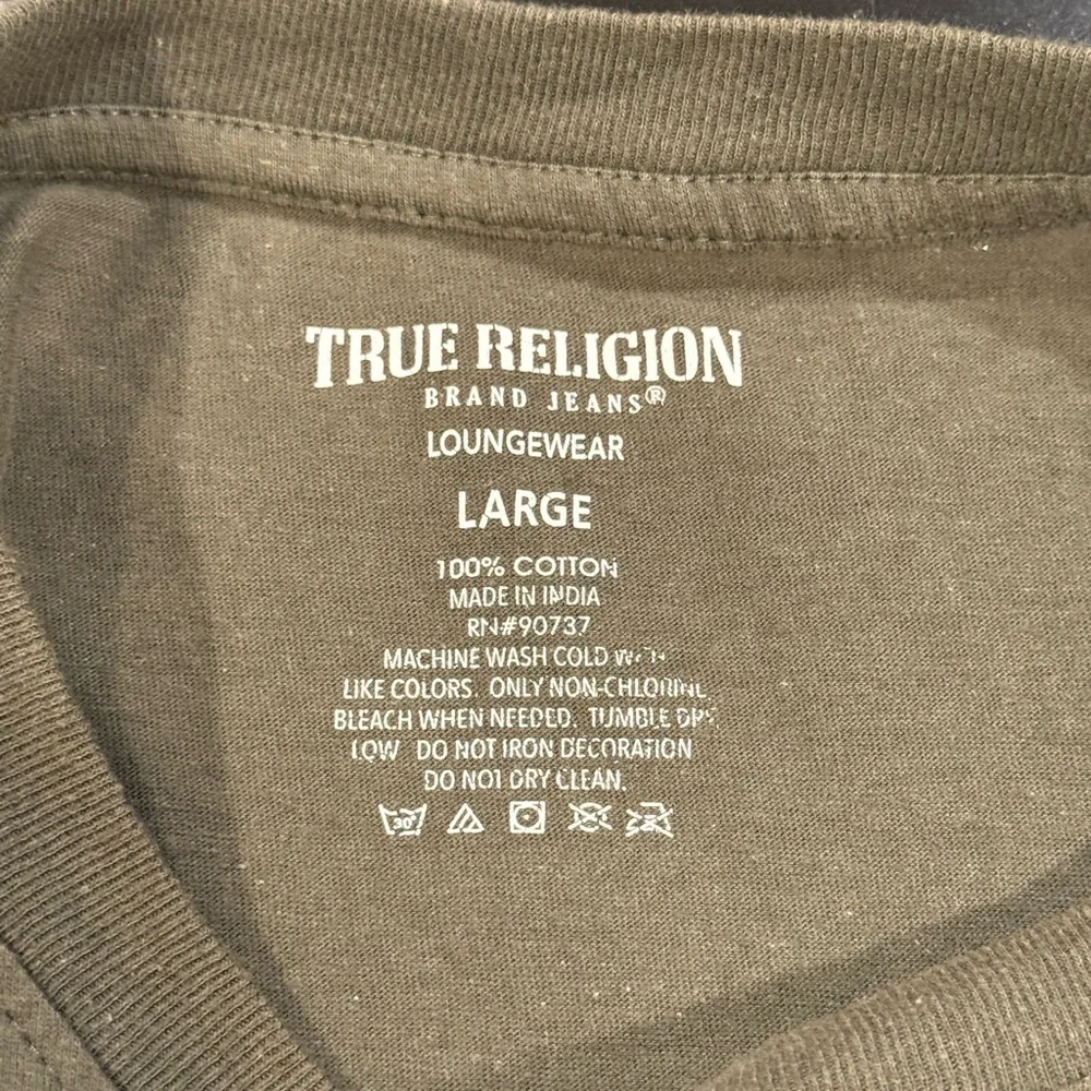 True Religion Mens Horseshoe Logo Short Sleeve Tee Olive Green T-Shirt sz Large